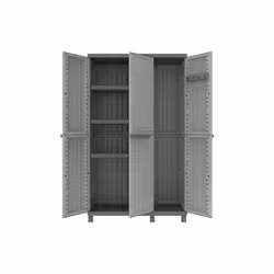 Terry Cwood armoire a' balais polyvalente en polypropyle'ne avec 3 portes effet bois cm102X39X170H pour l'exte'rieur