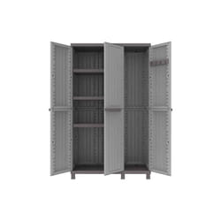 Cwood armoire a' balais polyvalente en polypropyle'ne avec 3 portes effet bois cm102X39X170H pour l'exte'rieur - Terry