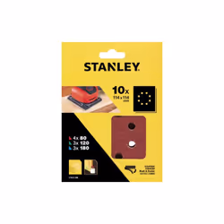Stanley STA31108 cf 10 fogli forati a strappo 114x114 mm varie grane per levigatrice