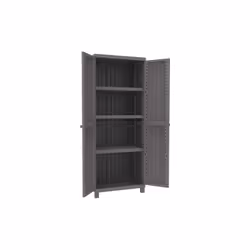 Terry Cwood armoire a' e'tage'res en polypropyle'ne avec 2 portes effet bois cm68X39X170H pour l'exte'rieur