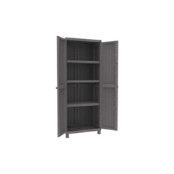 Cwood armoire a' e'tage'res en polypropyle'ne avec 2 portes effet bois cm68X39X170H pour l'exte'rieur - Terry