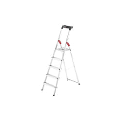 Gierre - Escabeau Hailo en aluminium L60 avec 5 marches a' usage domestique hauteur ciseaux 168 cm avec marches antide'rapantes