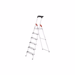 Hailo e'chelle en aluminium L60 avec 6 marches pour usage domestique hauteur ciseaux 190 cm avec marches antide'rapantes