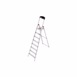 Hailo e'chelle en aluminium L60 avec 8 marches pour usage domestique hauteur ciseaux 233 cm avec marches antide'rapantes