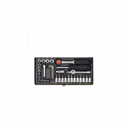Proxxon 23080 kit de 36 cle's a' douilles et inserts en acier au chrome vanadium avec cliquet 1/4" pour me'canique de pre'cis ...