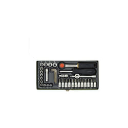 Proxxon - 23080 kit de 36 cle's a' douilles et inserts en acier au chrome vanadium avec cliquet 1/4' pour me'canique de pre'cision