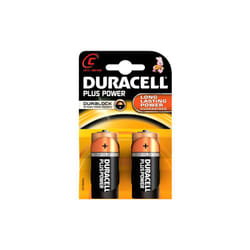 Cf 2 piles alcalines Duracell plus une demi-lampe de poche MN1400 LR14 1,5W