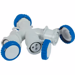 Fabriqué en matériau thermoplastique auto-extinguible. Degré de protection IP 44. Construit conformément aux normes CEE. Art. ...