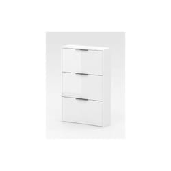 Meuble a chaussures avec 3 a tagA res rabattables, couleur laquA blanc cm 65x25x100h meuble de salle de bain