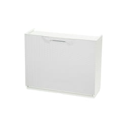 Armoire a chaussures modulable 4 modules en rotin blanc 51x17x40 cm h porte battante