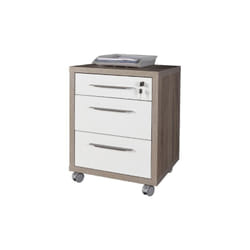 Commode Drawing Line Art.CT4811 K512 cm 49x45x63h avec 3 tiroirs en agglome're' recouvert de me'lamine' truffe/chene blanc