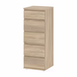 Commode 5 tiroirs chêne Dimensions : cm 40 x 40 x 107 h Chêne peu encombrant