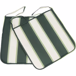 60% polyester 40% coton. Rembourrage en mousse de polyuréthane. Dimensions cm 39x39x2h Couleur rayée vert