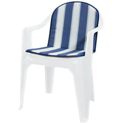Coussin avec dossier pour chaise / fauteuil bleu rayé 8pcs - Gdr