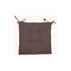 Coussin de chaise Creta 60% polyester 40% coton 12 pie'ces double rembourrage 40x40x5 cm marron pour jardin exte'rieur