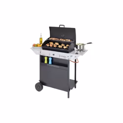 Barbecue en pierre de lave Rocky Xpert200LS en acier avec grill et cuisinie're late'rale allumage pie'zoe'lectrique