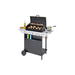 Barbecue en pierre de lave Rocky Xpert200LS en acier avec grill et cuisinie're late'rale allumage pie'zoe'lectrique