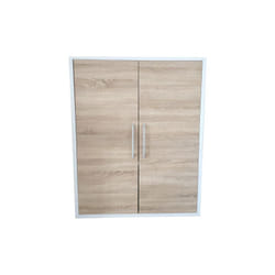 Tvilum - Paire de portes bibliothe'que Prima cm84x106h blanc/chene avec poigne'es