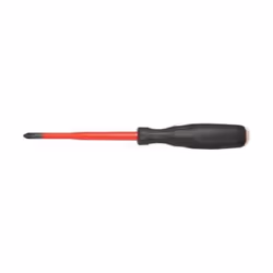 Tournevis pour vis avec croix PHILIPS 0x60. Isolation de la lame en résine antichoc. Poignée en caoutchouc thermo. Partie arr ...