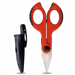 Ciseaux professionnels pour DÉNUDER et COUPER les câbles Cu/Al jusqu'à 50 mm² Evidement pour cosses à embouts à SERTIR de 0,5 ...