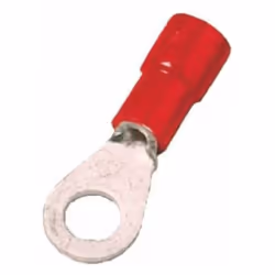 Cosses isolées rouges avec oeillet Ø4mm. Dans la boîte, 10 pièces