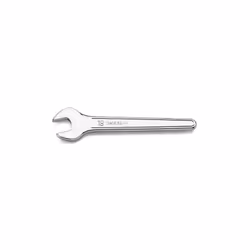 Clé à fourche simple chromée. Taille : Simple Profil : Millimètres Certification : Hexagonal Traitement : Uni 6733 din 3114 P ...