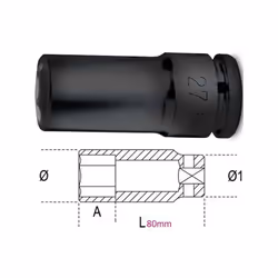 17 Dimensions de douilles à chocs longue 1/2" - 720L pour répondre aux besoins de chacun Contenu du colis :