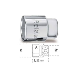 Douille 6 pans 1/4' - 900 - x 1 - 25 mm - 1/4'' - 7 mm - 6 pans - Beta