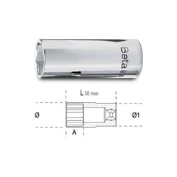 Beta - Douille 6 pans1/4' série longue - 900L - x 1 - 50 mm - 1/4'' - 12 mm - 6 pans
