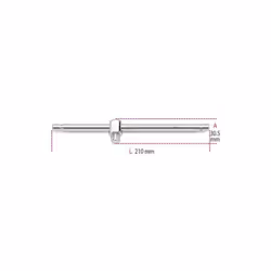 Poignée coulissante carré mâle 3/8, d 'une longueur de 210 mm Contenu du colis :