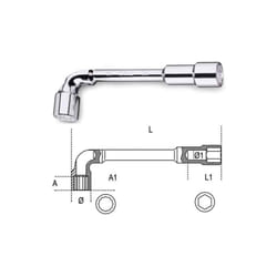 Clés à pipe débouchée chromée polie - 932 - 143 mm - 11 - Mixte - Beta
