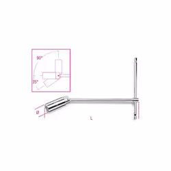Clés à poignée en T avec douille articulée pour bougies d'allumage. Profil : Hexagonal Unité de mesure : Millimètres/pouces L ...