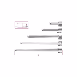 Rallonge carrés mâle et femelle carré 1/4. Diamétre 11.5 mm. Cinq longeurs au choix. Contenu du colis :
