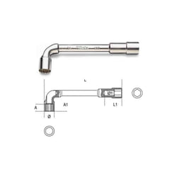 Beta - Clé à pipe débouchée chromée - 937 - 133 mm - 10 - Mixte