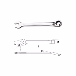 Clé mixte à cliquet réversible, existe en 20 dimensions, selon vos besoins. Contenu du colis :