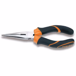 Pince à bec demi-rond Beta 1166BM bords droits moletés très longs, manche bi-matière, confortable et facile à manipuler. Pinc ...