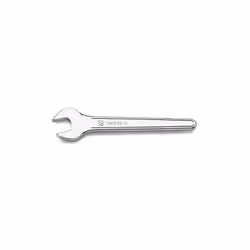 Clé à fourche simple chromée. Taille : Simple Profil : Millimètres Certification : Hexagonal Traitement : Uni 6733 din 3114 P ...