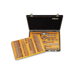 446/c110 - Assortiment de 110 tarauds et filières en acier chromé à pas grossier et fin - Beta