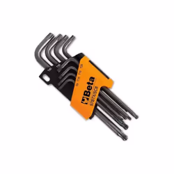Assortiment de 8 clés mâles coudées à tête sphérique pour vis Torx®, elles sont présentées dans leur nouveau support avec sys ...