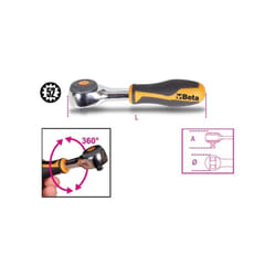 Beta Tools - Cliquet rotatif réversible 1/4 beta 900/58 - 126 mm