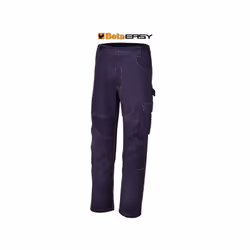 Pantalon de travail bleu en sergé t/c 245 g avec ceinture élastiquée sur les côtés Tissu : sergé T/c 245 g Insertion : Taille ...