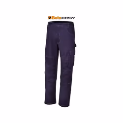 Pantalon de travail bleu en sergé t/c 245 g avec ceinture élastiquée sur les côtés Tissu : sergé T/c 245 g Insertion : Taille ...