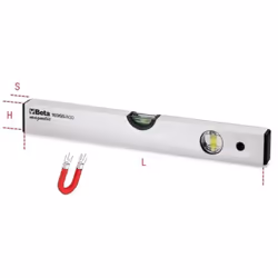 Niveaux à bulle avec base magnétique en aluminium profilé anodisé avec 2 fioles incassables. "précision 1 mm/m Longueur : 200 ...