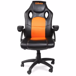 La chaise de bureau Beta 9563G, ergonomique et sportif grâce à la double palette de couleurs orange/noir et à un design aux l ...
