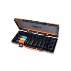 Jeu de 24 douilles à chocs carré femelle 1/2", phosphatées, en coffret métallique 720/C24 Contenu du colis : 1 Coffret métal  ...