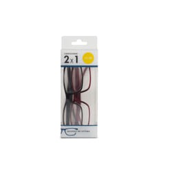 Polinelli PR14A100 verre à la mode Unisexe Rectangle Cerclé Noir, Rouge