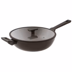 Sambonet Titan Pro Double Induction, Rond, Wok/Poêle à frire, Noir, Titane, Aluminium, Bakelite, 5 L