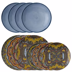 Arthur Krupp 67377-A2, 4 personne(s), Porcelaine, Bleu, Multicolore, Mandala, Rond, 27,5 cm