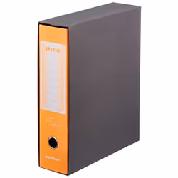 Brefiocart Brefio Fluo, A4, Anneau en D, Rangement, Papier, Noir, Orange, Orange