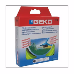 Fil nylon rond pour coupe bordure de GEKO. - Dimensions: 3 mm x 15 m. - Fil coupe bordure rond en nylon, jaune fluorescent.